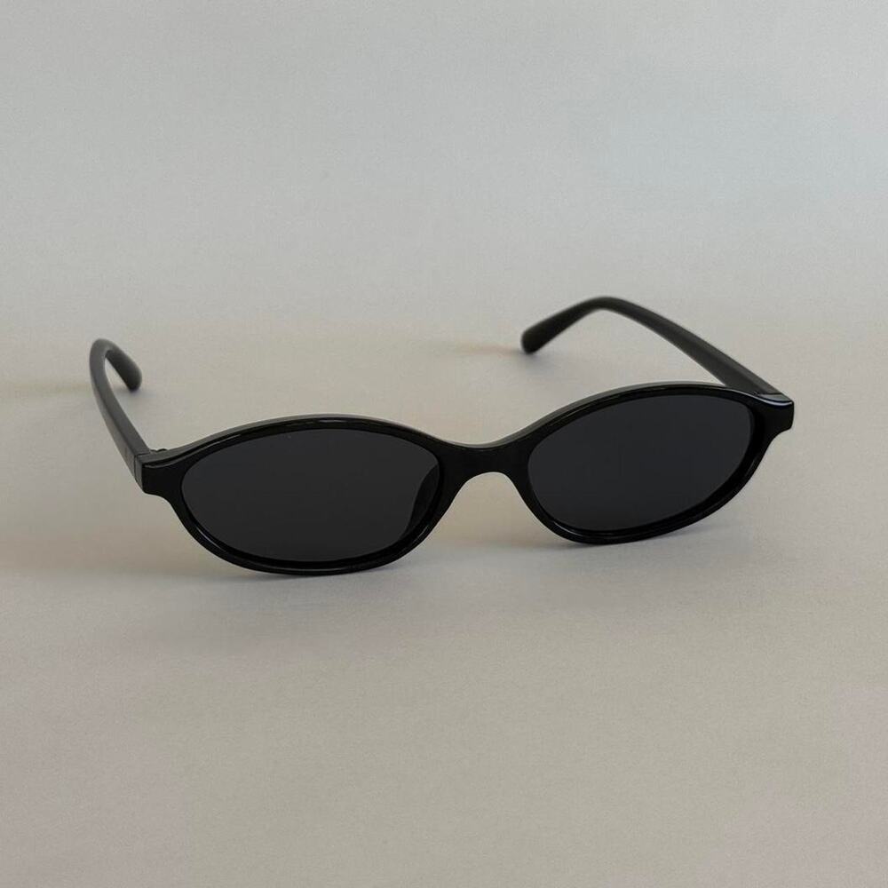 Y2K Black Cat Eye Sunglasses Black Lens Unisex Retro Streetwear UVA UVB - Picture 2 of 8